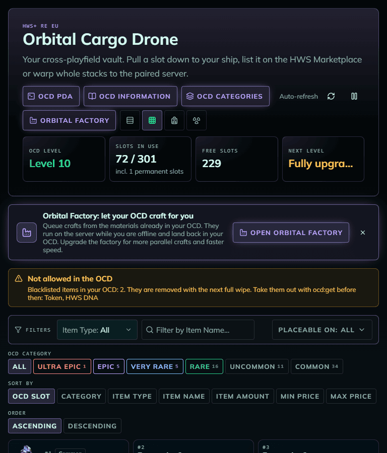 OCD grid view