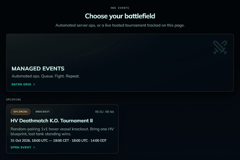 HWS Events hub
