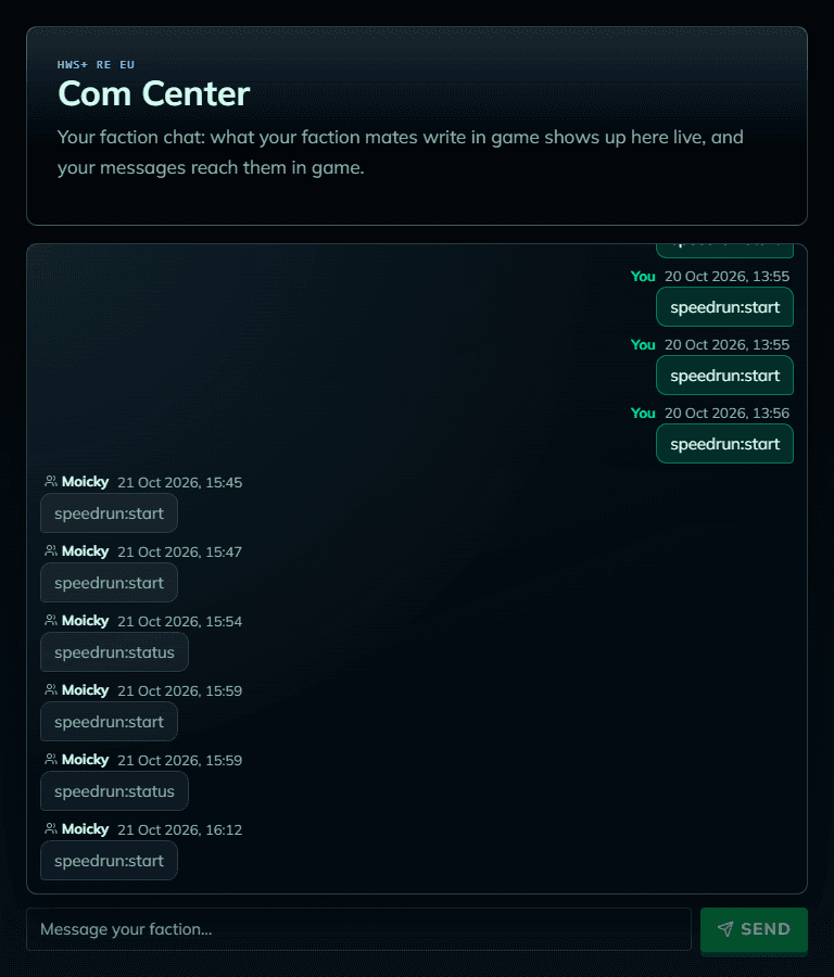 Com Center on HWS Connect