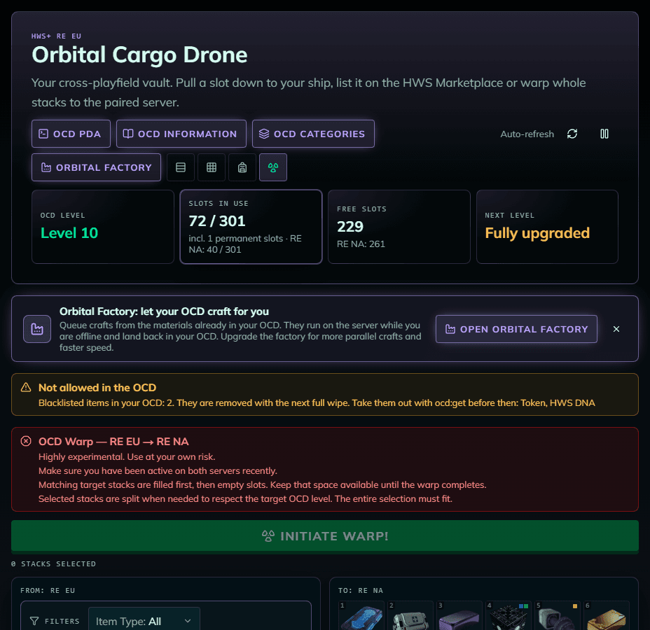 OCD Warp view