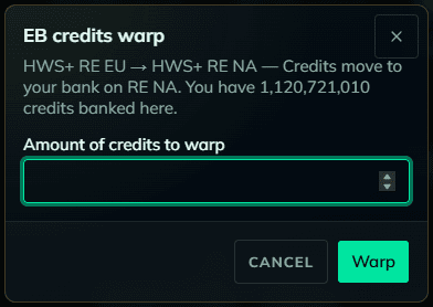 EB credits warp