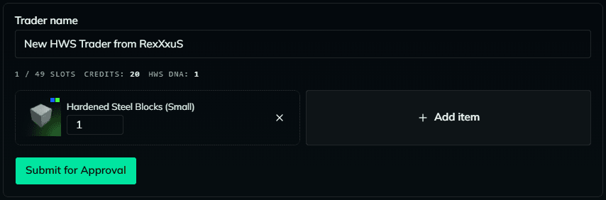 Editing an HWS Trader