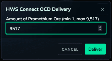 OCD delivery dialog