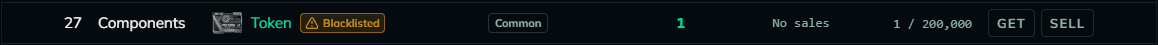 A blacklisted item in the table view